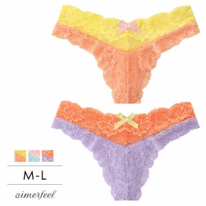 メール便可 ショーツ 女性 バイカラーレース Tバックショーツ 下着 ティーバック タンガ パンツ パンティ レース バイカラー ランジェリ