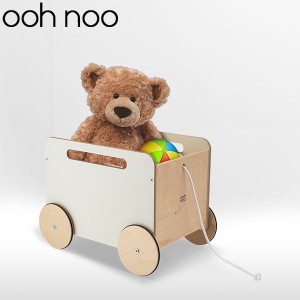 [あす着] 引き車 オーノー ooh noo おもちゃ箱 赤ちゃん 木製 Toy Chest on Wheels White TC1601 収納 玩具