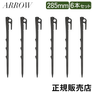 [あす着] アロー ARROW ペグ 285mm 6本セット 感動の打ちやすさと抜群の固定力 キャンプ テント タープ 登山