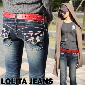 ロリータ ジーンズ LOLITA JEANS ★ブーツカット ユニオンジャック 刺繍 美脚 ヴィンテージ レディース■ lo-1528