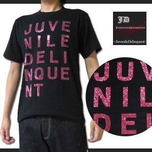 JUVENILE DELINQUENT JD 和柄メタルスタッズ英字ロゴ半袖Tシャツ