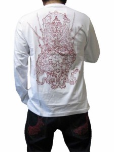 むかしむかし 和柄プリント 長袖Tシャツ　『獅子紋』  手N-1207L 