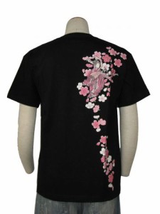 むかしむかし 和柄 立体 発泡プリント半袖Tシャツ 『弁財天』  S-1998S 