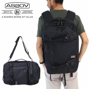 AS2OV アッソブ CORDURA DOBBY 305D 3WAY BACK PACK M BLACK  バックパック リュック デイパック 3WAY ショルダーバッグ 061408  アウト