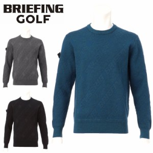 ポイント10倍 ブリーフィング BRIEFING GOLF MENS SH MENS BIAS LOGO CREW NECK KNIT ロゴ ラウンドネック ニット 無地  BRG233M13 正規