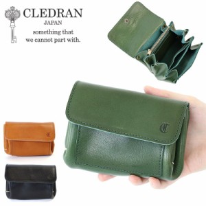 ポイント10倍 クレドラン CLEDRAN 折財布 バーグ ウォレット BAGU FLUFFY WALLET ポーチ 日本製 cl3448 アコーディオンウォレット 革 正