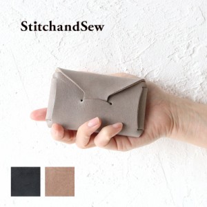 ステッチアンドソー カードケース カードホルダー 名刺入れ ロウ引きレザー カウレザー StitchandSew Card Case EWC103 akz-ks