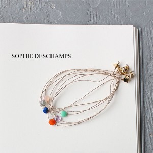 ポイント10倍 【数量限定】sophie deschamps bijoux カット ストーン ブレスレット 丸くて小さい石 ルーレットワイヤー akz-ks