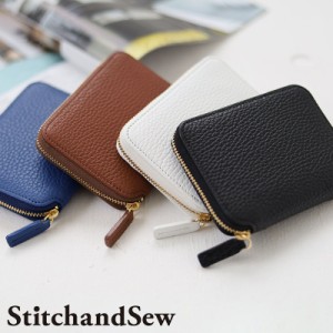 【商品レビューで＋P5％】ステッチアンドソー 二つ折り財布 小さい財布 ミニ財布 StitchandSew mr108 ラウンドファスナー イタリア製牛革