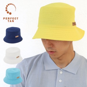 ポイント10倍 PERFECT TAN パーフェクト タン ゴルフ ニットバケットハット 無地 MENS バケハ 帽子 ゴルフ用品 ロゴ入り 男性 pt1-ss-a00