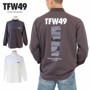 ポイント10% TFW49 MOCKNECK PRINT LONG SLEEVE T モックネック プリント ロングスリーブ 長袖 ロンT スタンド ハイネック  ゴルフウェア