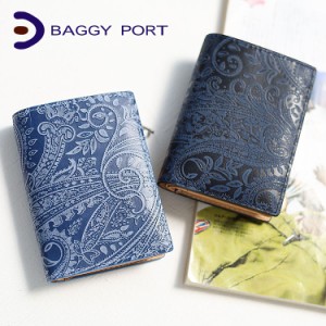 【商品レビューで＋P5％】ポイント10% バギーポート 藍染め ペイズリー 二つ折り財布 BAGGY PORT KOI zys196 コーアイ ハーフウォレット 