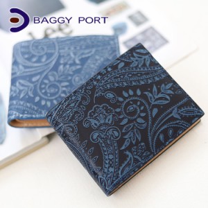 ポイント10倍 バギーポート 藍染め ペイズリー 札入れ 折り財布 BAGGY PORT KOI zys198 コーアイ 小銭入れあり インディゴ 正規品