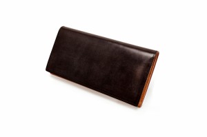 ガンゾ ＧＡＮＺＯ THIN BRIDLE (シンブライドル) ファスナー 小銭入れ付き 長財布 メンズ 財布 かぶせ ダークブラウン