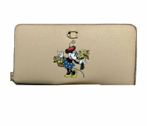 コーチ　COACH　財布　長財布　レディース 　レザー ミニー  COACH X DISNEY アコーディオンジップ アラウンド 　ディズニー ミニーマウ