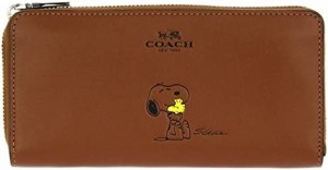 コーチ　COACH　財布　長財布　レディース 　スヌーピー　ラウンドファスナー　ブラウン　53773SVSD