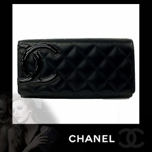 シャネル CHANEL 財布 カンボンライン A50077 ２つ折長財布 ラウンドファスナー長財布 ブラック 2012 ウォレット