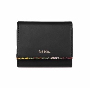 ポールスミス Paul Smith 財布 レディース財布 ガーデンフローラルトリム 3つ折り財布　ブラック    