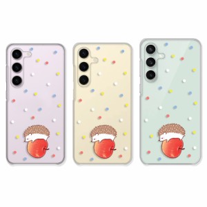 galaxy s23feスマホケース クリア Galaxy S24 SCG25 カバー クリアケース スマホケース ハリネズミ アニマル柄 かわいい リンゴ はりねず