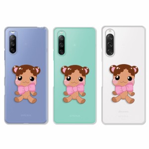 xperia 10v 10iv 10iii ケース エクスペリア10v エクスペリア10iv エクスペリア10iii カバー クリアケース くまちゃん ギャル系 kawaii 