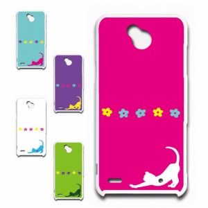 スマホケース 猫 ネコ ねこ シルエット Disney Mobile on docomo DM-02H ケース dm02h カバー ハードケース プリントケース ディズニーモ