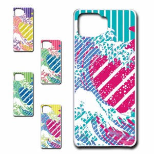 OPPO A73 ケース 和風 和柄 浮世絵 波 携帯ケース 携帯カバー ハードケース プリントケース お洒落 目立つ 個性的 アート 日本 津波 けー