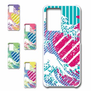 OPPO A57s ケース 和風 和柄 浮世絵 波 携帯ケース 携帯カバー ハードケース プリントケース お洒落 目立つ 個性的 アート 日本 津波 け