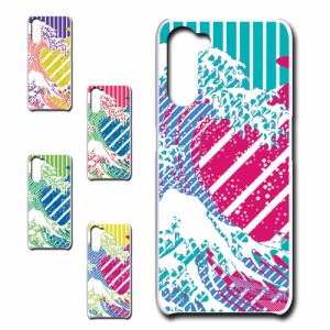 OPPO Reno3A ケース 和風 和柄 浮世絵 波 携帯ケース 携帯カバー ハードケース プリントケース お洒落 目立つ 個性的 アート 日本 津波 