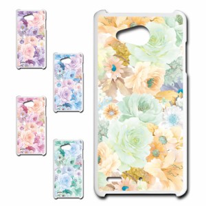 Qua phone PX LGV33 ケース 花柄 ボタニカル調 可愛い エレガント おしゃれ flower プリントケース ハードケース 花 お洒落 人気のケース