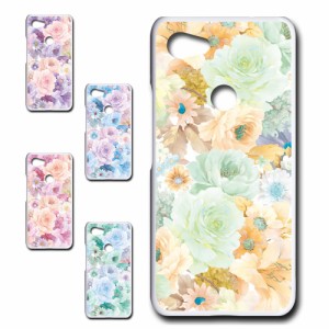 Google Pixel3aXL ケース 花柄 ボタニカル調 可愛い エレガント おしゃれ flower プリントケース ハードケース 花 お洒落 人気のケース 