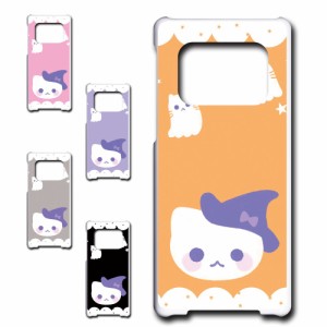 AQUOS R6 SH-51B ケース かわいい ハロウィン ネコ お化け おしゃれ Halloween ハロウィーン プリントケース ハードケース 猫 ねこ ゴー