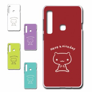 Galaxy A9 2018 ケース キャラクター ネコ niceday おしゃれ かわいい 猫 シンプル スマホケース ハードケース プリントケース ねこ スマ