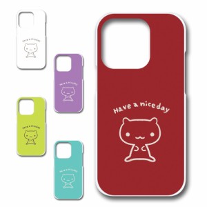 iPhone15Pro ケース キャラクター ネコ niceday おしゃれ かわいい 猫 シンプル スマホケース ハードケース プリントケース ねこ スマホ