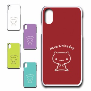 iPhoneXS ケース キャラクター ネコ niceday おしゃれ かわいい 猫 シンプル スマホケース ハードケース プリントケース ねこ スマホカバ