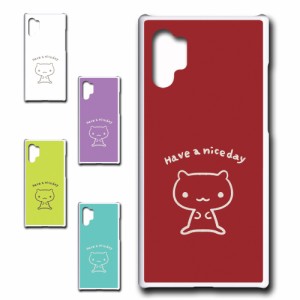 Galaxy Note10＋ ケース キャラクター ネコ niceday おしゃれ かわいい 猫 シンプル スマホケース ハードケース プリントケース ねこ ス