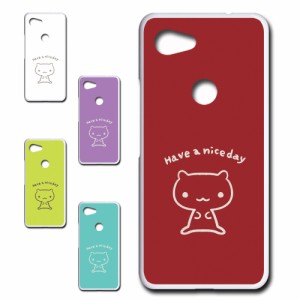 Google Pixel3a ケース キャラクター ネコ niceday おしゃれ かわいい 猫 シンプル スマホケース ハードケース プリントケース ねこ スマ