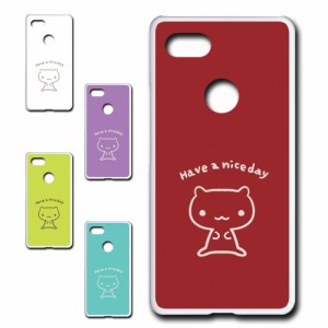 Google Pixel3XL ケース キャラクター ネコ niceday おしゃれ かわいい 猫 シンプル スマホケース ハードケース プリントケース ねこ ス