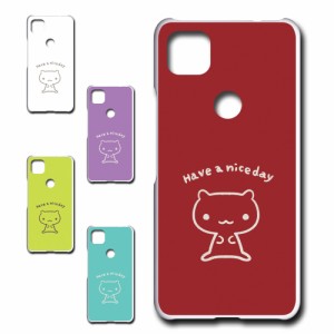 Google Pixel4a ケース キャラクター ネコ niceday おしゃれ かわいい 猫 シンプル スマホケース ハードケース プリントケース ねこ スマ