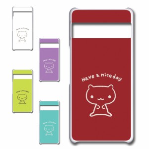 Google Pixel7Pro ケース キャラクター ネコ niceday おしゃれ かわいい 猫 シンプル スマホケース ハードケース プリントケース ねこ ス