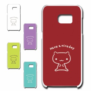 Galaxy S7 edge SCV33 ケース キャラクター ネコ niceday おしゃれ かわいい 猫 シンプル スマホケース ハードケース プリントケース ね