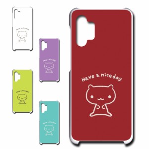 Galaxy A32 5G SCG08 ケース キャラクター ネコ niceday おしゃれ かわいい 猫 シンプル スマホケース ハードケース プリントケース ねこ