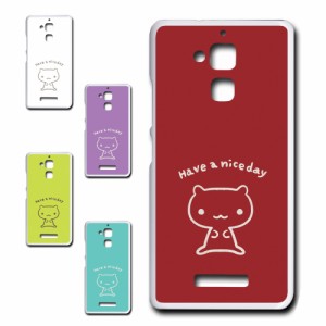 国内版 ZenFone 3 Max ZC520TL ケース キャラクター ネコ niceday おしゃれ かわいい 猫 シンプル スマホケース ハードケース プリントケ