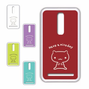 ZenFone2 ZE551ML ケース キャラクター ネコ niceday おしゃれ かわいい 猫 シンプル スマホケース ハードケース プリントケース ねこ ス