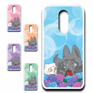 Disney Mobile on docomo DM-01K ケース かわいい キャラクター オリジナル 猫 紫陽花 花柄 ネコ あじさい お洒落 カワイイ おしゃれ ハ