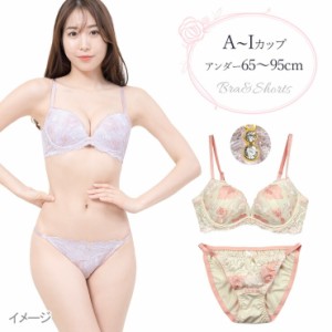 脇高パステルローズブラジャー&ショーツセット下着(J2104) レディース アイボリー ラベンダー  B C D 80 85 90 95 大きいサイズ No.bs234