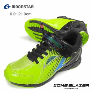 【送料無料】【箱アウトレット】MOONSTAR ZONE BLAZER スニーカーシューズ キッズ・ジュニア 男の子 グリーン ムーンスター No.sh1747