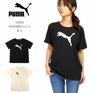 【メール便送料無料】PUMA レディース EVOSTRIPE 半袖 Tシャツ M L プーマ 672288 01 65 女性 婦人 トレーニング ランニング No.2236