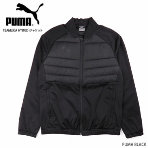 PUMA TEAMLIGA HYBRID ジャケット メンズ 秋冬 ブラック 黒 M 657822 03 プーマ アウター ジップアップ 異素材 無地 No.2311