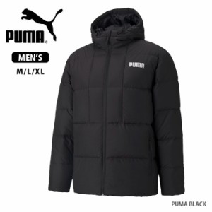 【大きいサイズあり】PUMA グース ダウンスタイルジャケット メンズ 冬 PUMA BLACK M L XL プーマ フーデッド 男性 846319 No.2392