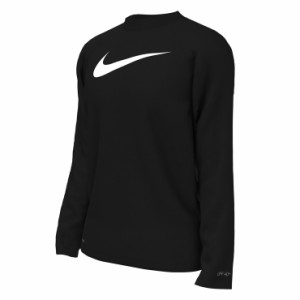 【メール便送料無料】NIKE キッズ・ジュニア用長袖ハイドロガード 130 140 150 160 ナイキ NESSD829 ラッシュガード 黒 No.sw3282